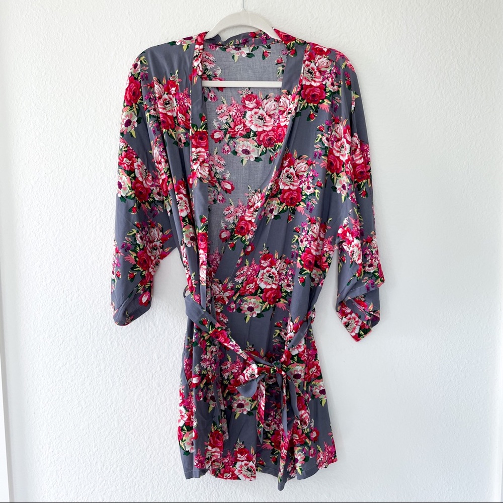 Amazon Floral Short Bath Robe